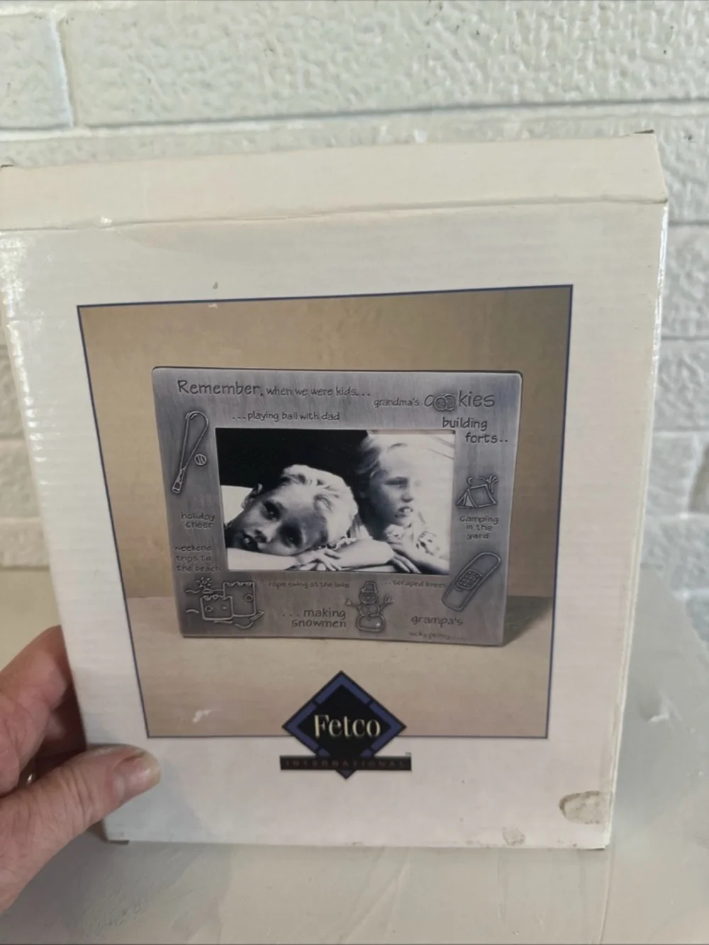 Fetco PEWTER REMEMBER WHEN WE WERE KIDS Picture Frame 4X6 NEW